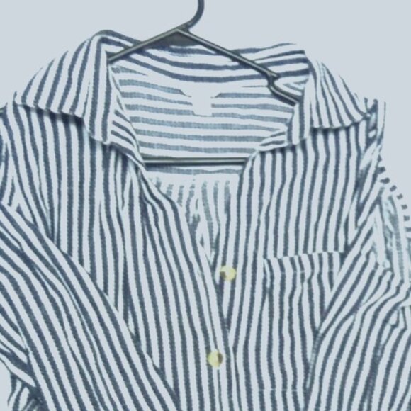 Cato EST. Tops - Cato EST. Sporty Dark Gray Striped Top XL
